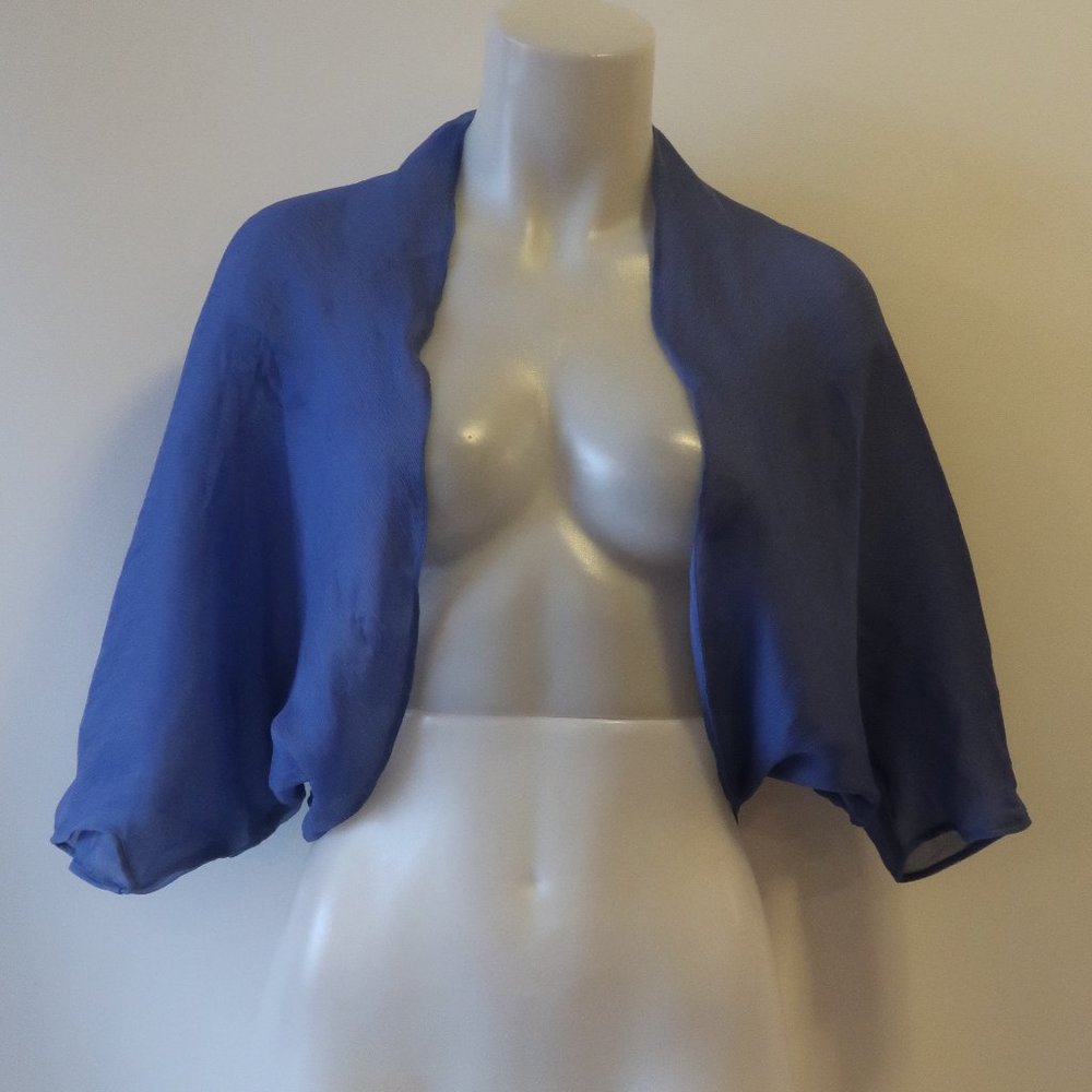 NWT Womens Intrend 100% Silk Purple Open Cardigan Top Sz M *